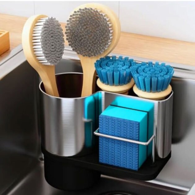 Porte-éponge de cuisine et organisateur suspendu pour évier – منظم أغراض حوض الغسيل