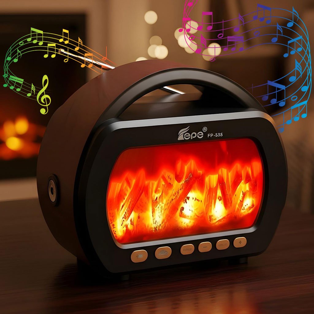 Haut Parleur Bluetooth sans fil Motif Flamme Style Rétro FP-535 – مكبر صوت بلوتوث