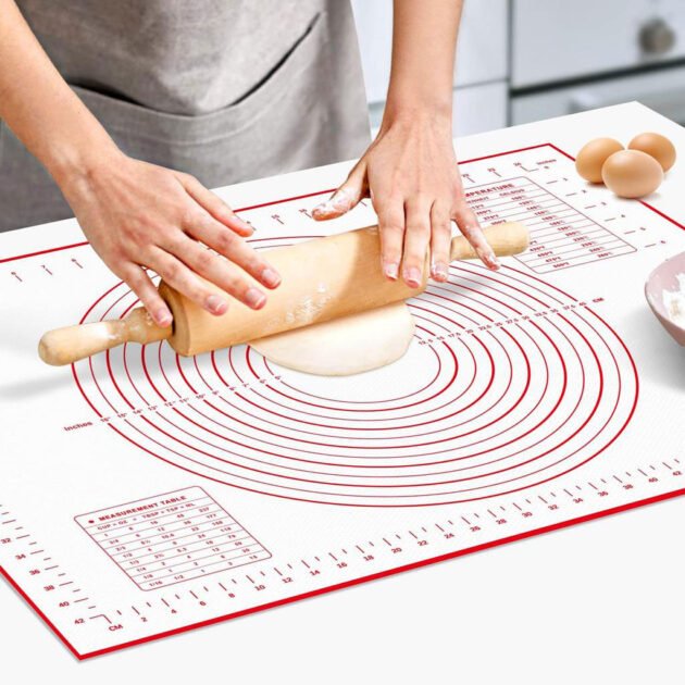 Tapis de pâtisserie en silicone avec graduations pour étaler la pâte – بساط تحضير الحلويات
