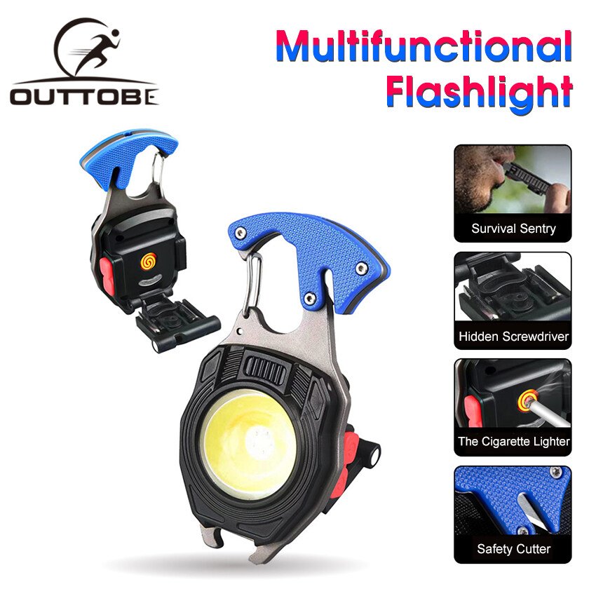 lampe de poche multifonctionnelle étanche Rechargeable à LED en alliage d'aluminium