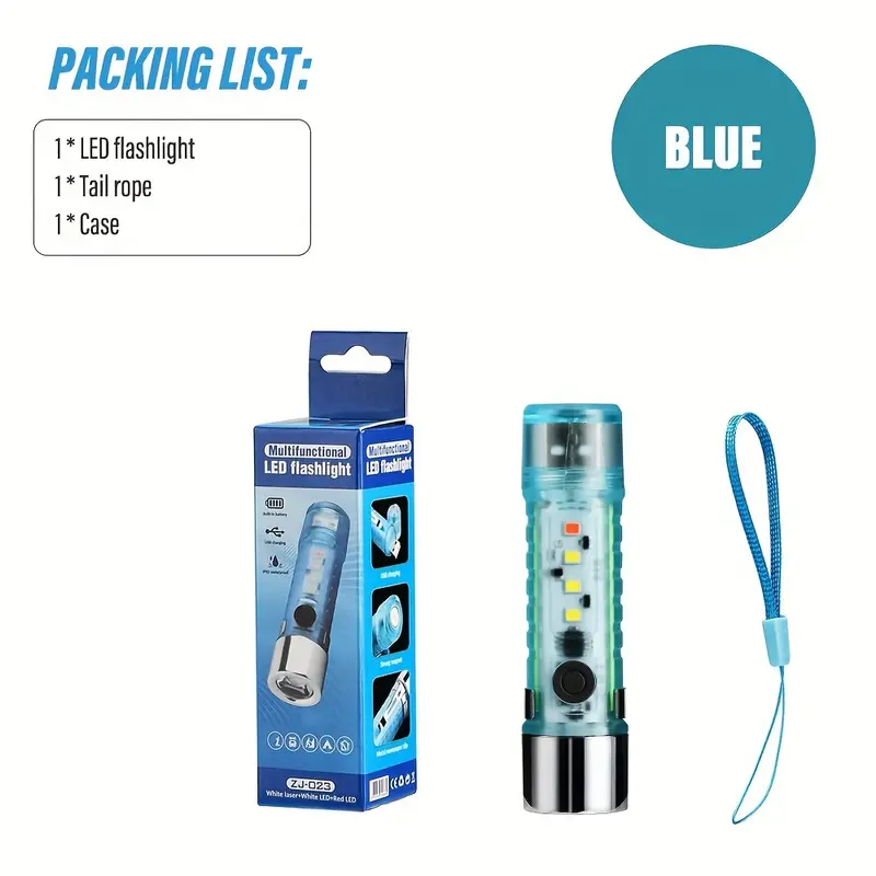 مصباح يدوي صغير فائق السطوع بتقنية مع مغناطيس - الصورة 3