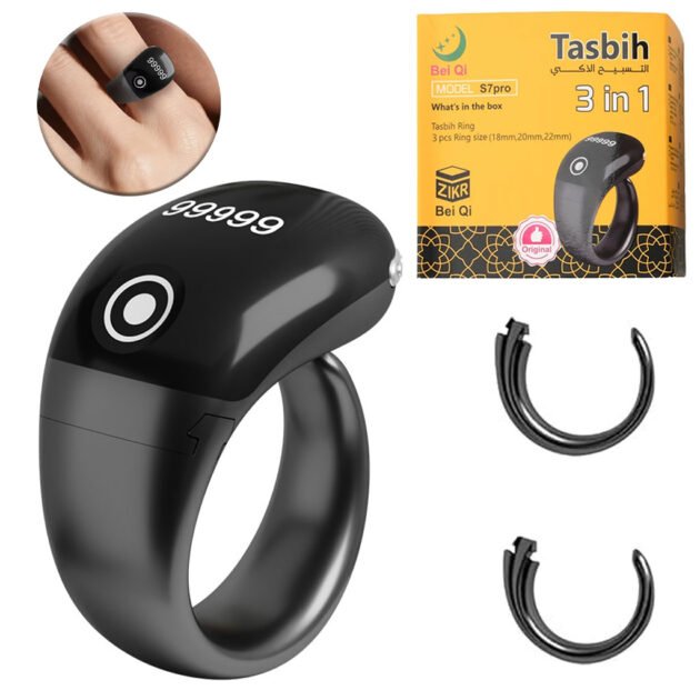 Bague Compteur Digital de Tasbih avec Affichage OLED Étanche – خاتم تسبيح إلكتروني