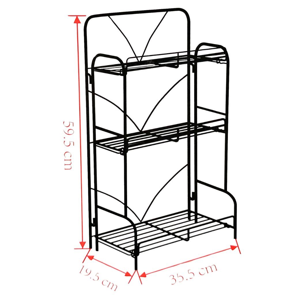Étagère de Rangement à 3 Niveaux 59x19x35cm – وحدة رفوف تخزين بثلاث طبقات - الصورة 4