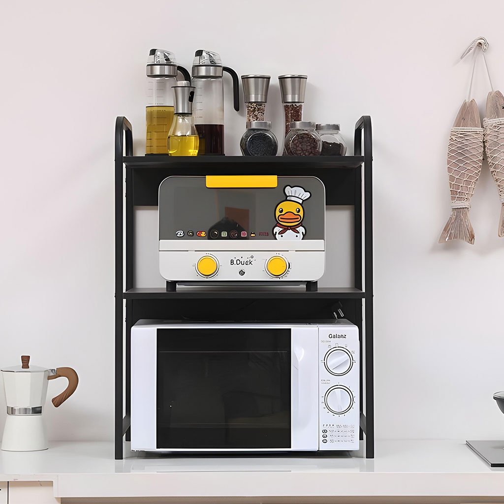 Support pour four à micro-ondes et étagère de rangement 3 étages – منظم أغراض وحامل ميكروويف