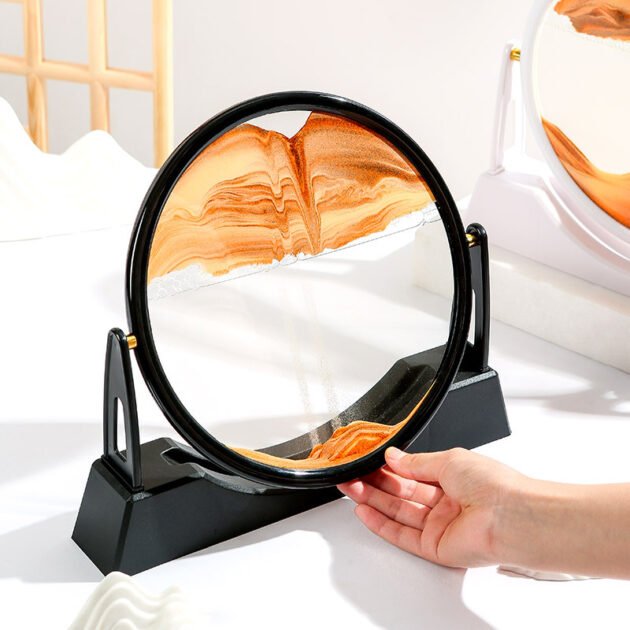 Sablier 3D Avec Support pour la décoration de la maison, sable de mer profonde, art créatif, décoration de bureau, décoration de chambre, cadeau