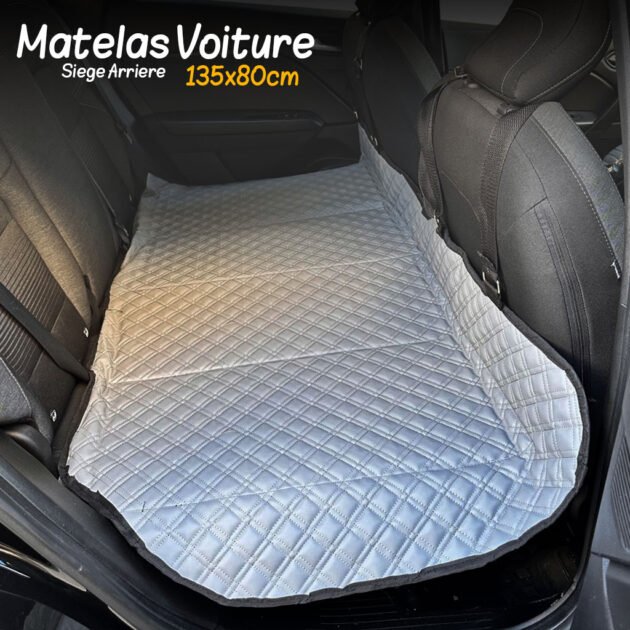 Matelas de Voiture Pliable avec Sangles Solides pour Siege Arrière