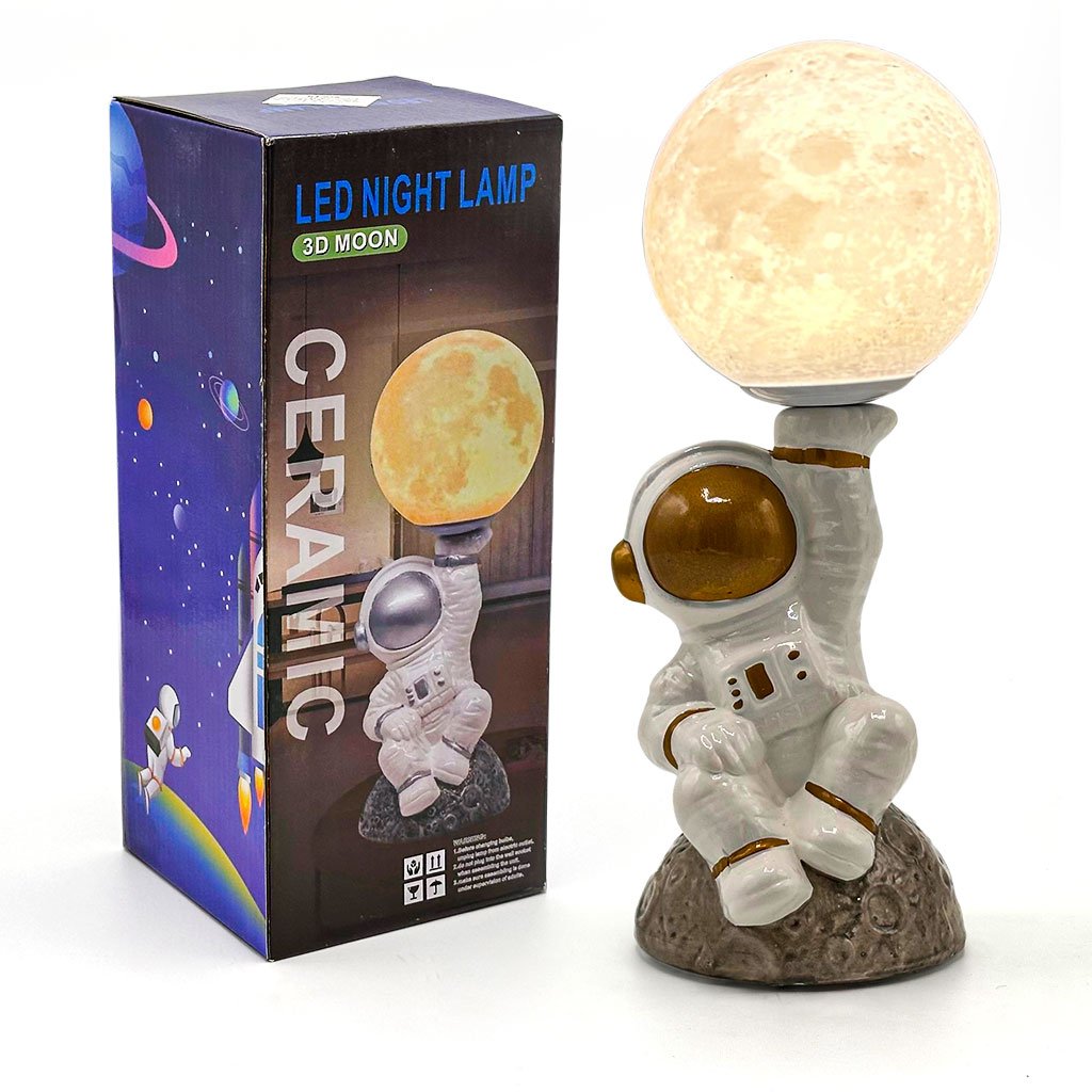 Veilleuse Astronaute et Lampe de Table en Céramique