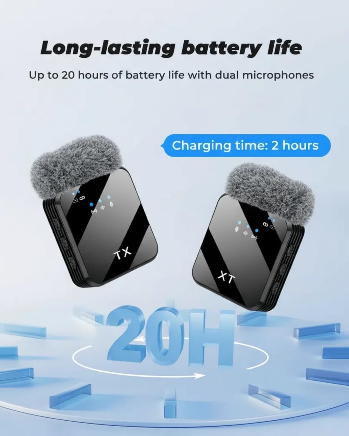 ميكروفونان لاسلكيان احترافيان مزدوجان 2 في 1 لأجهزة و - الصورة 7