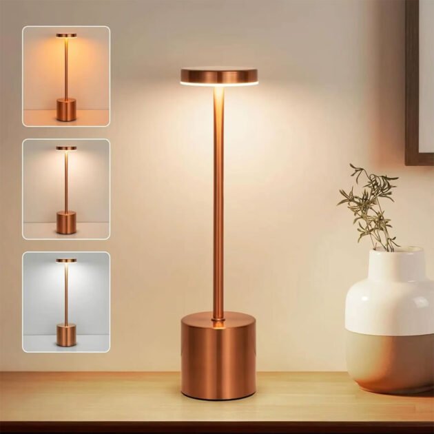 Lampe de table LED tactile rechargeable 3 couleurs design classique - مصباح ديكور بعدة درجات ضوئية