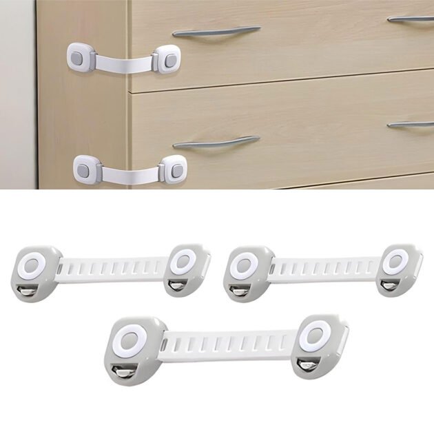 Pack de 3 verrous de sécurité enfant pour électroménager et tiroirs – طقم قفل حماية للأطفال