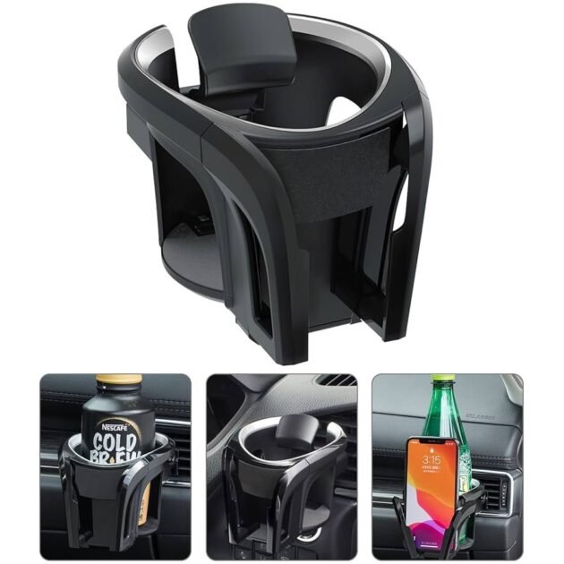 حامل أكواب وحامل هاتف للسيارة 2 في 1