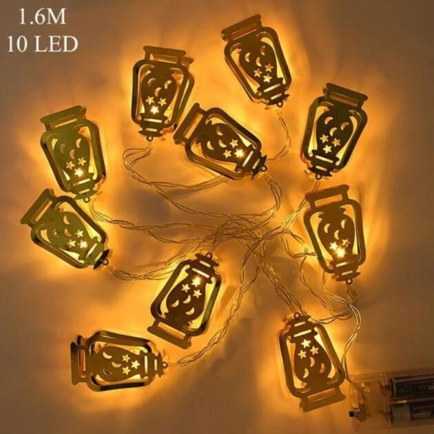 Guirlande lumineuse Fawanis de Ramadan 1.6 M / 10PCS  - أضواء زينة رمضانية من فوانيس