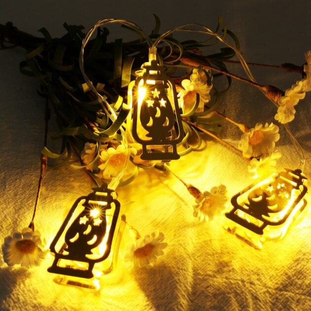 Guirlande lumineuse Fawanis de Ramadan 1.6 M / 10PCS – أضواء زينة رمضانية من فوانيس