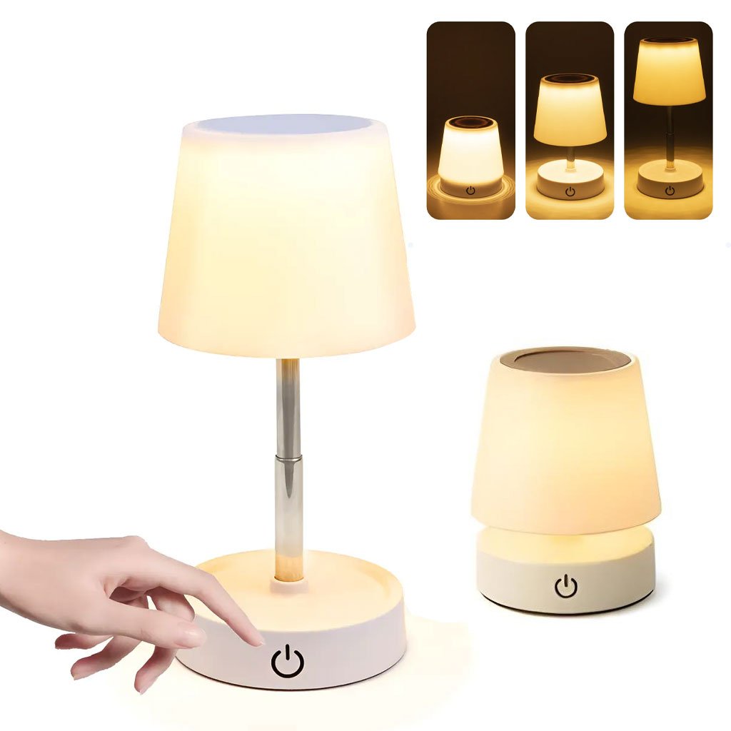 Lampe de chevet télescopique LED rechargeables lumière chaude – مصباح تيليسكوبي بإضاءة دافئة