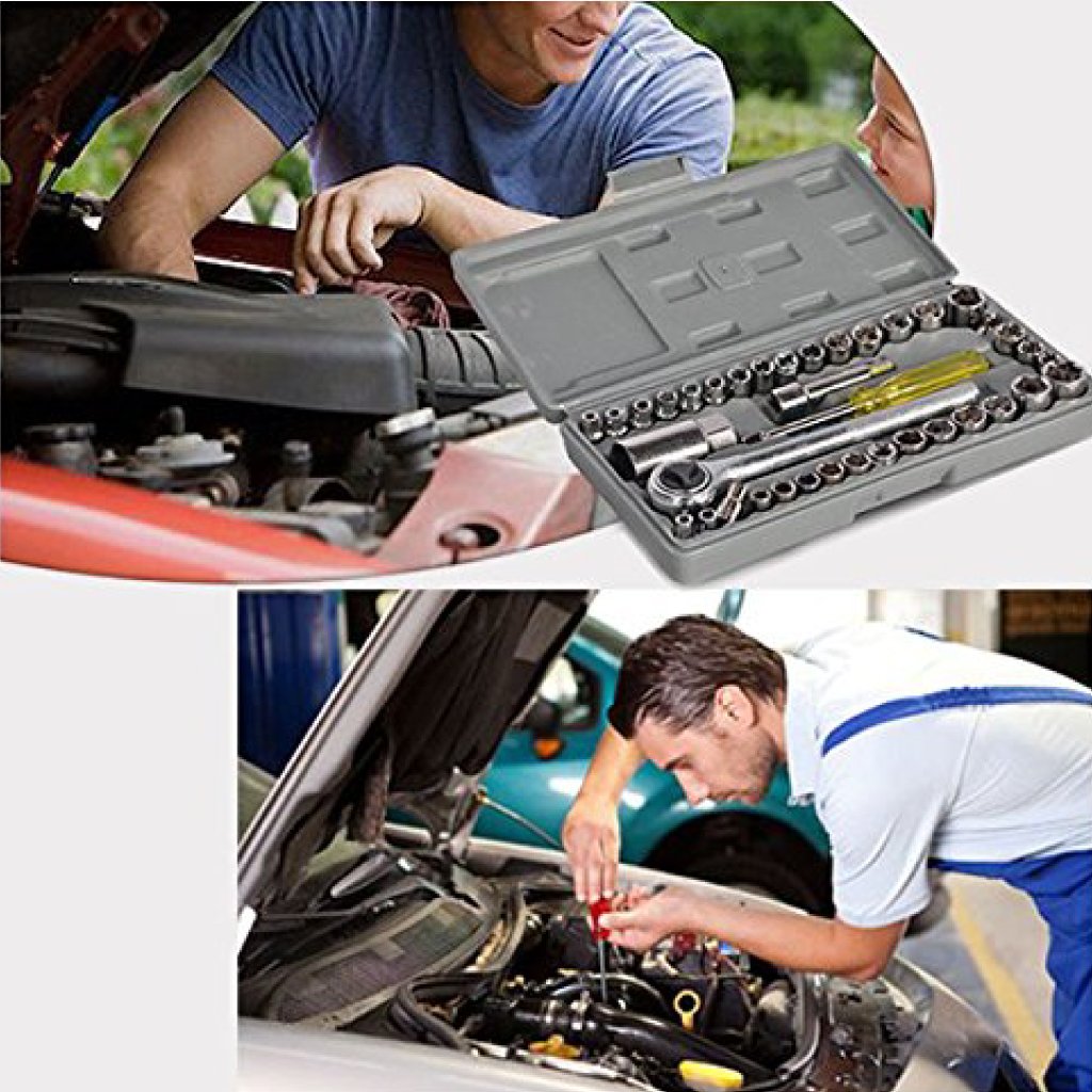 Caisse De 40 Clés À Douilles Mixtes 1/4″ Et 3/8″ Aiwa - الصورة 3