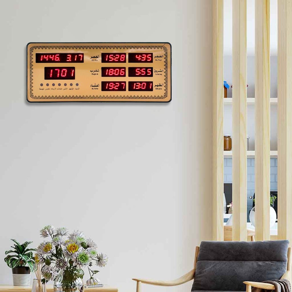 Horloge Islamic Digitale LED avec Heures de Prière AZ2515 – ساعة رقمية إلكترونية لمواقيت الصلاة - الصورة 4