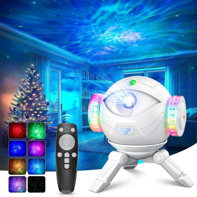 جهاز عرض مجرة ​​رائد الفضاء مع إضاءة نجوم قابلة