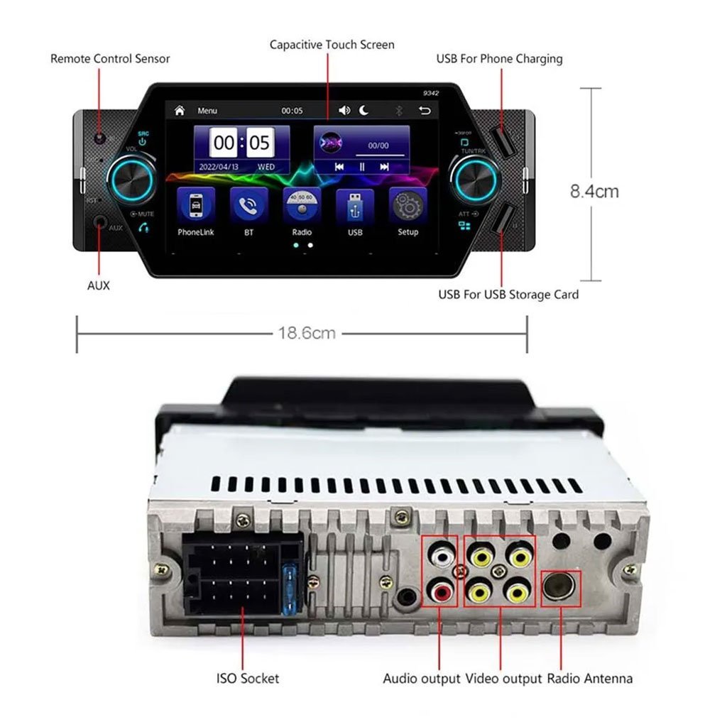 راديو سيارة G9342 بشاشة 6.9 بوصة يدعم تشغيل ملفات - الصورة 2