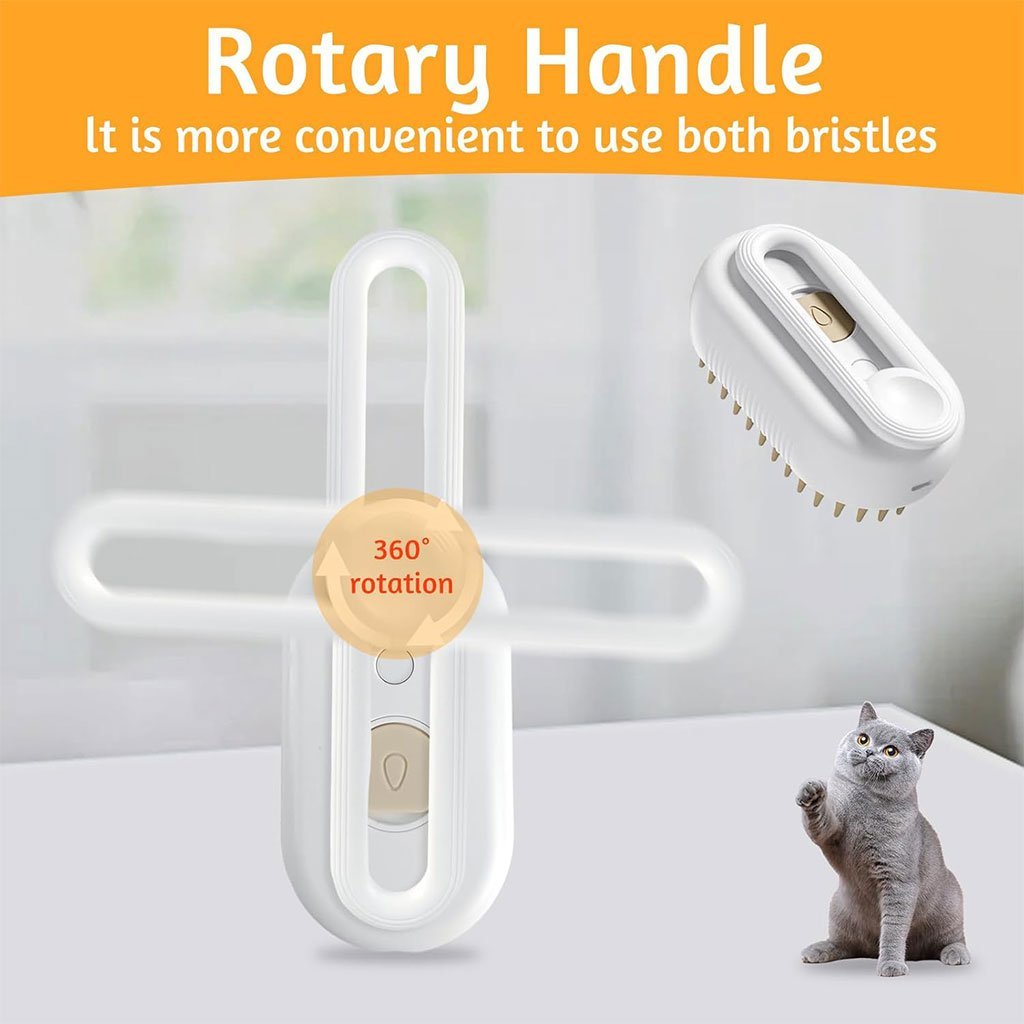 فرشاة بخارية ذاتية التنظيف 3 في 1 للقطط - الصورة 3