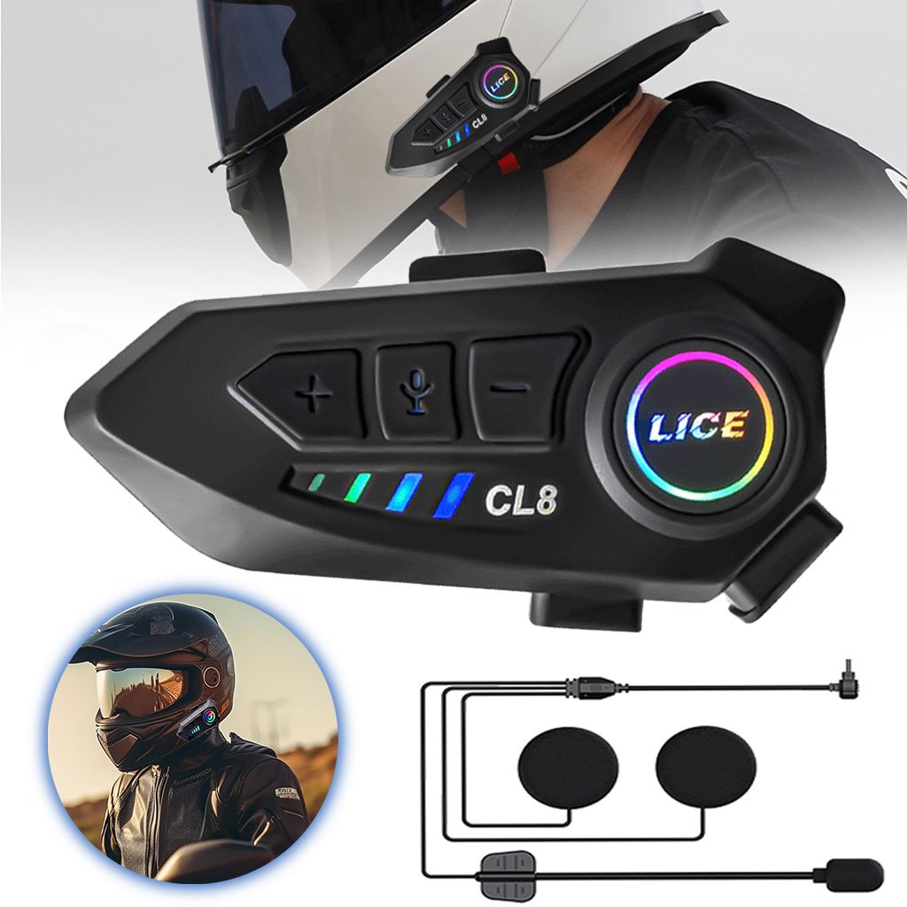 Microphone Casque Moto Sans Fil CL8 Bluetooth 5.3 avec Réduction Intelligente du Bruit – ميكروفون لاسلكي لسائقي الدراجات النارية