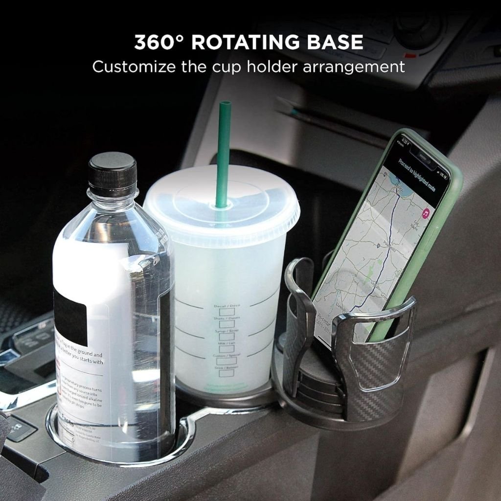 حامل أكواب سيارة قابل للتمديد 2 في 1 مع - الصورة 3