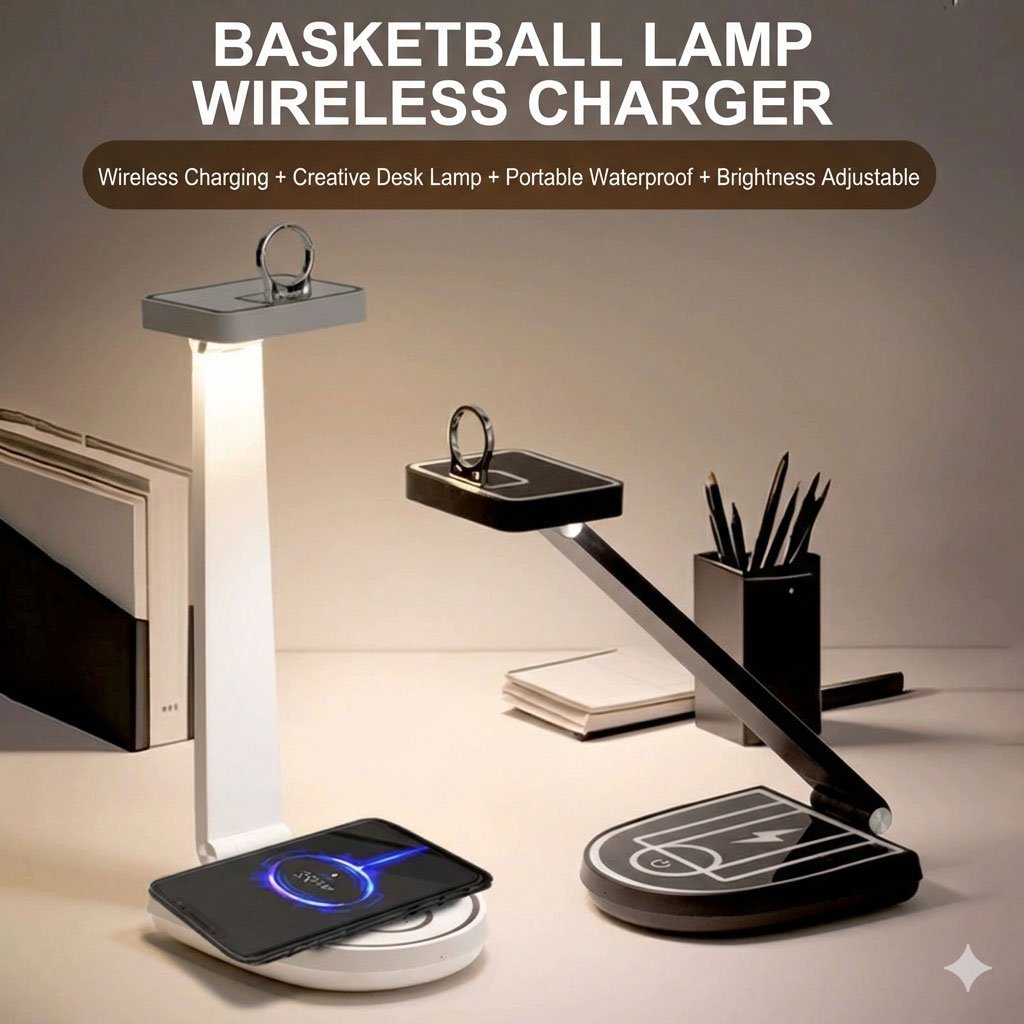 مصباح مكتبي لاسلكي بقوة 15 واط وشاحن للهاتف المحمول - الصورة 5