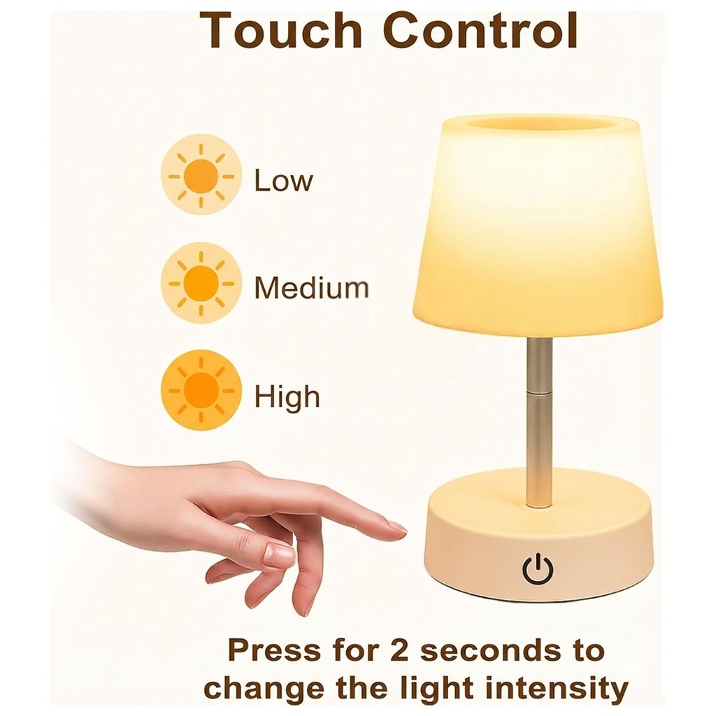 Lampe de chevet télescopique LED rechargeables lumière chaude – مصباح تيليسكوبي بإضاءة دافئة - الصورة 5