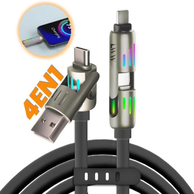 كابل شحن 4 في 1 مزود بموصلات