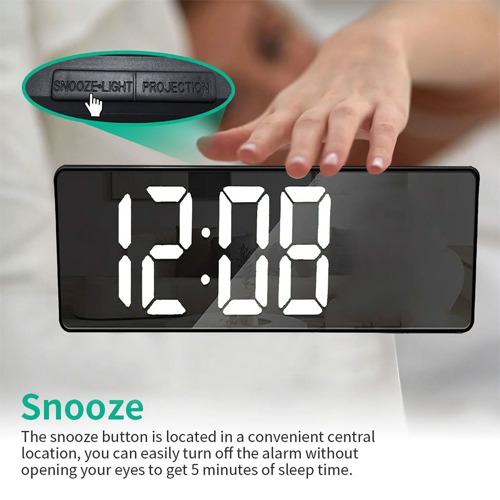 ساعة منبه مزودة بجهاز عرض وشاشة عرض كبيرة الحجم - الصورة 2
