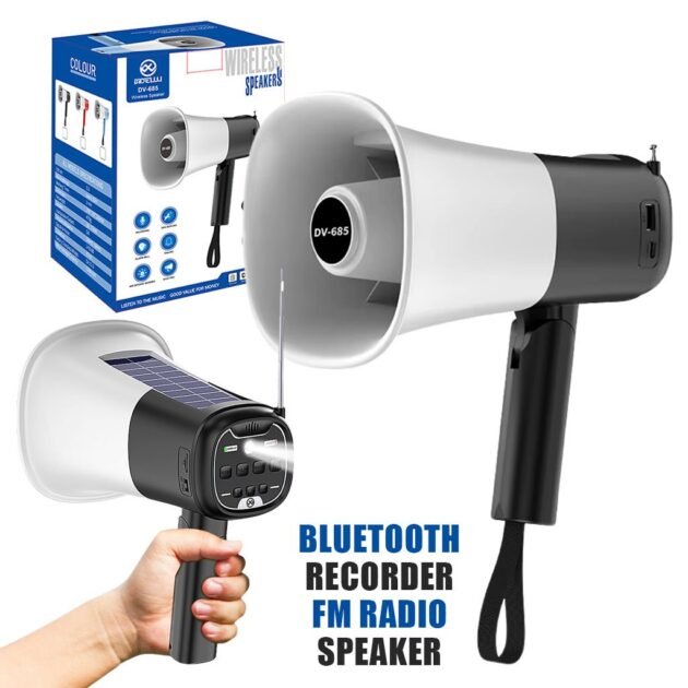مكبر صوت شمسي محمول للتسجيل الخارجي مزود بتقنية بلوتوث