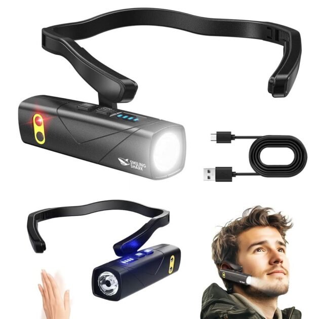 مصباح رأس قابل لإعادة الشحن بقوة لومن مزود بمستشعر