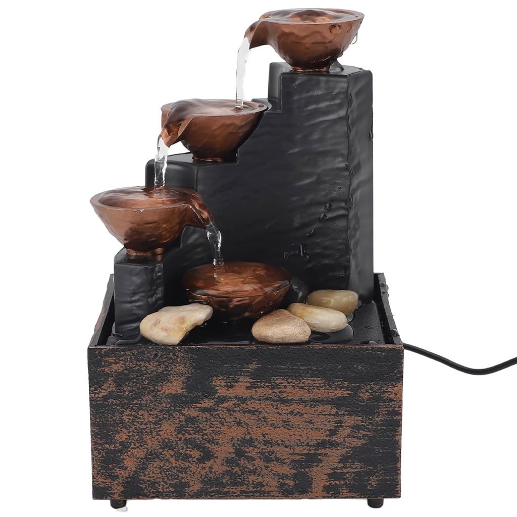 Fontaine à eau cascade avec éclairage LED pour décoration intérieure et ambiance V1 - الصورة 4