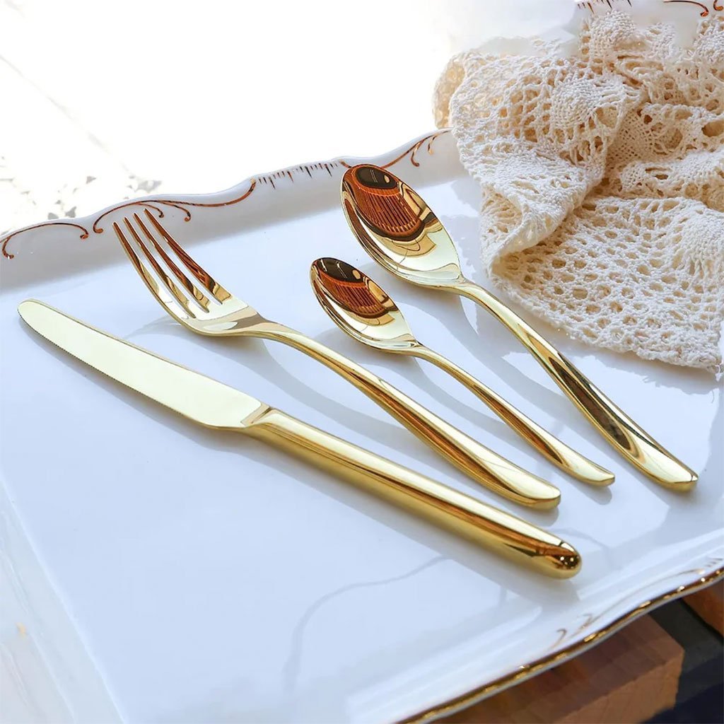 طقم أدوات مائدة إبداعي على شكل بيضة ذهبية مكون - الصورة 3