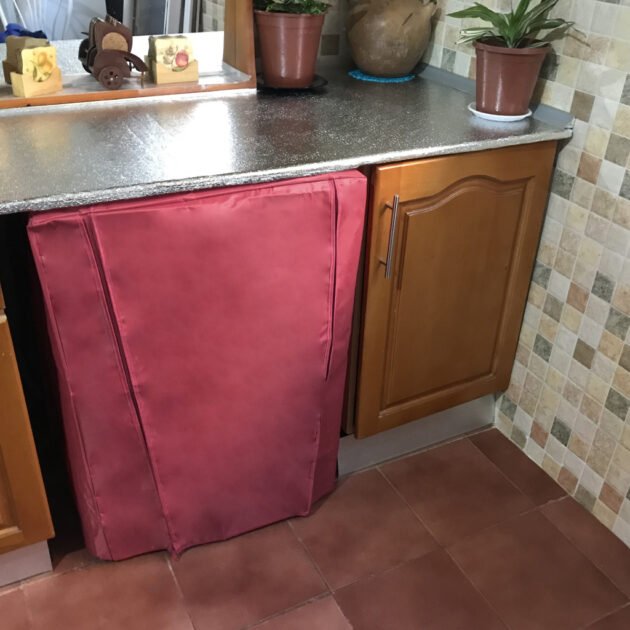 Housse Machine à Laver avec Fermeture Eclair 84×60×60cm - عنابي
