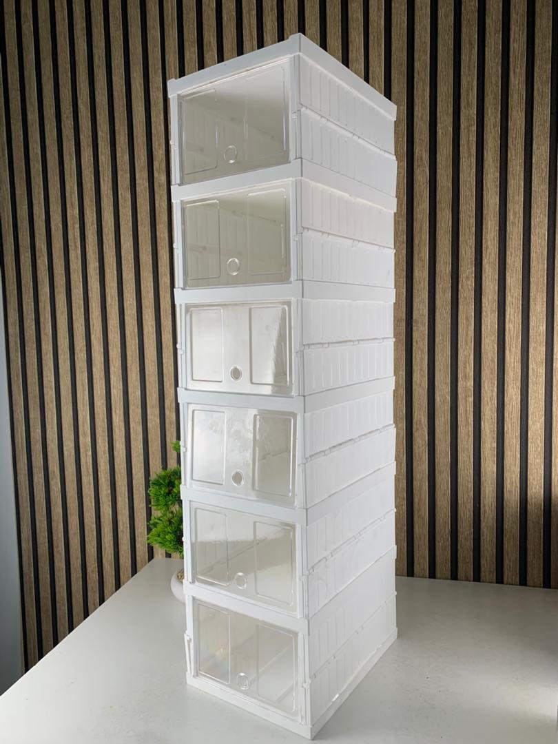 Étagère à chaussures pliable transparente à 6 niveaux facile à ranger – منظم أحذية قابل للطي وسهل التركيب - الصورة 3