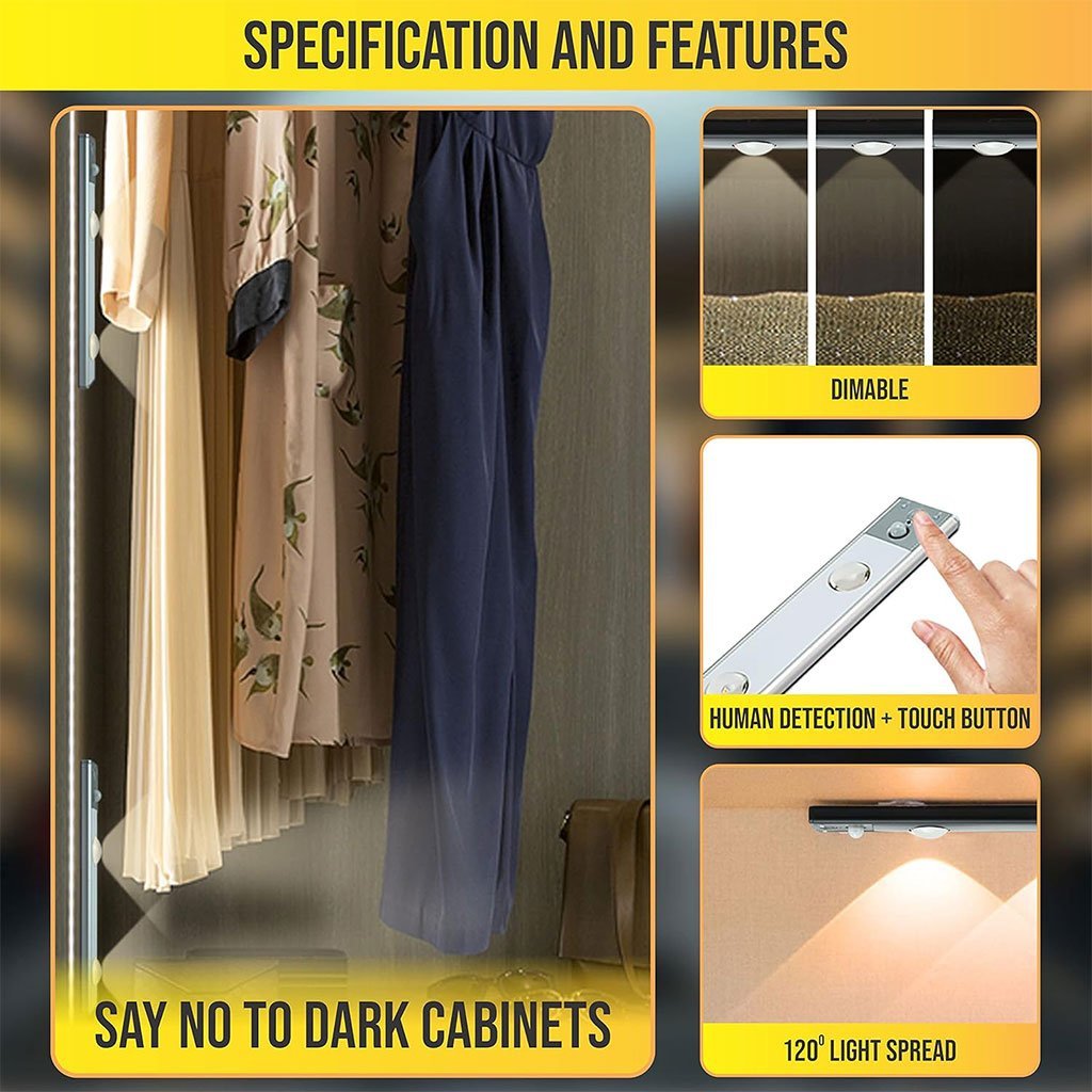 مصباح قابل لإعادة الشحن مزود بمستشعر حركة داخلي - الصورة 4