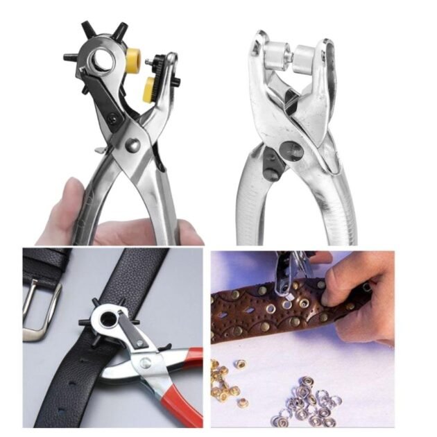 مجموعة أدوات ثقب حزام الجلد + أزرار كبس