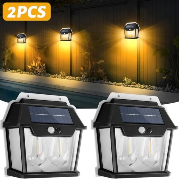 عبوة من شمعتين جداريتين مزدوجتين بتصميم فانوس عتيق