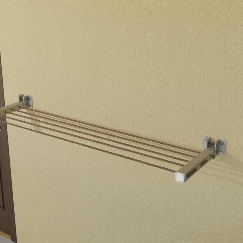 مجفف ملابس قابل للطي يُثبت على الحائط مزود بحبل - الصورة 7