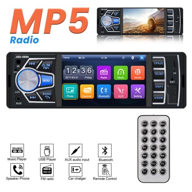 راديو سيارة بشاشة 4.1 بوصة مع راديو وشاشة الدقة