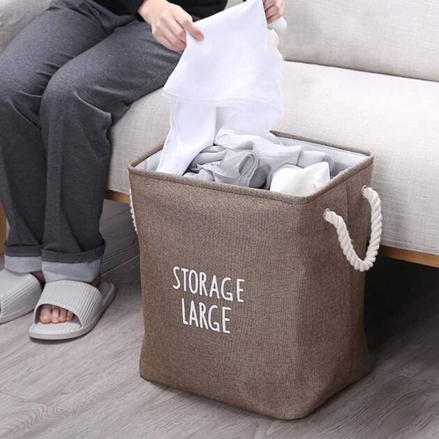 سلة ملابس متينة وذات سعة كبيرة