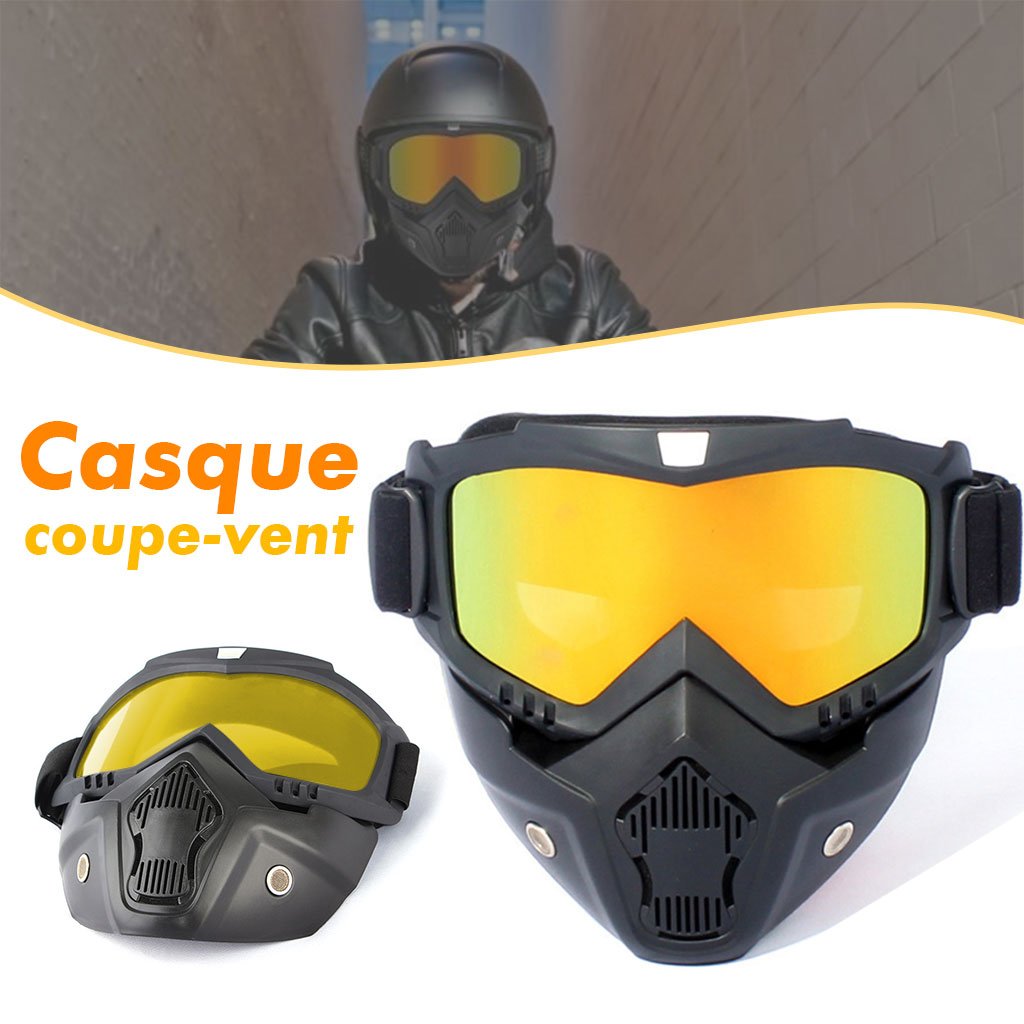 PACK Casque Moto avec Lunettes Amovibles + Gants Anti-dérapants avec conception d’amortissement - الصورة 7