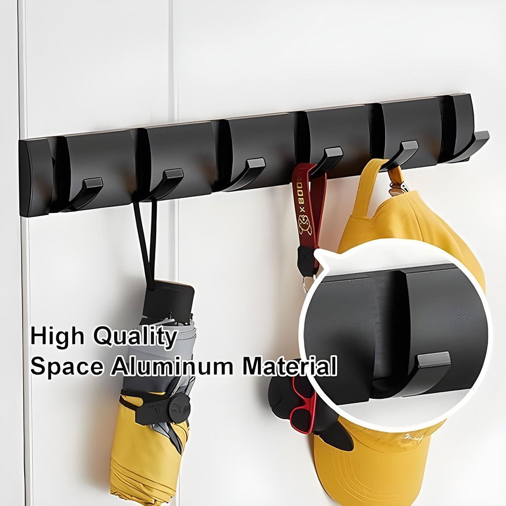 علاقة ملابس معدنية مثبتة على الحائط مزودة ب 6 - الصورة 5