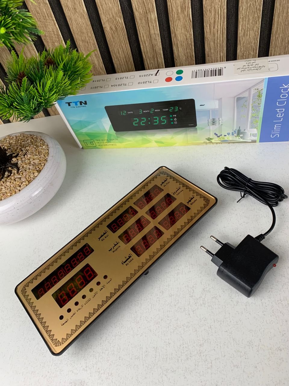 Horloge Islamic Digitale LED avec Heures de Prière AZ2515 – ساعة رقمية إلكترونية لمواقيت الصلاة - الصورة 3