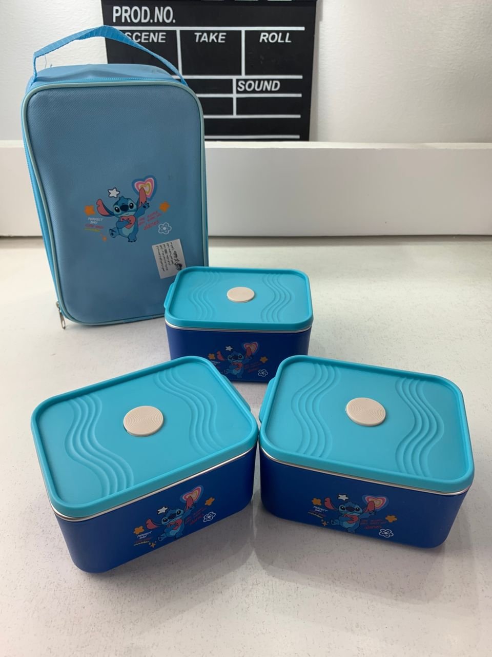 Lunch Box avec Sac Isotherme Design Cartoon 3 Compartiments Alimentaires – حافظة أطعام للأطفال 3 طبقات - الصورة 4