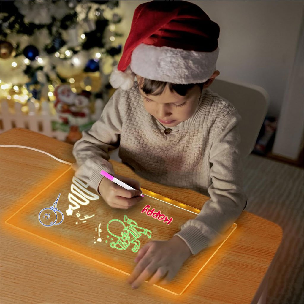 Tableau à Dessin LED coloré avec 7 stylos 40x30cm – لوحة مضيئة للرسم والتلوين - الصورة 6