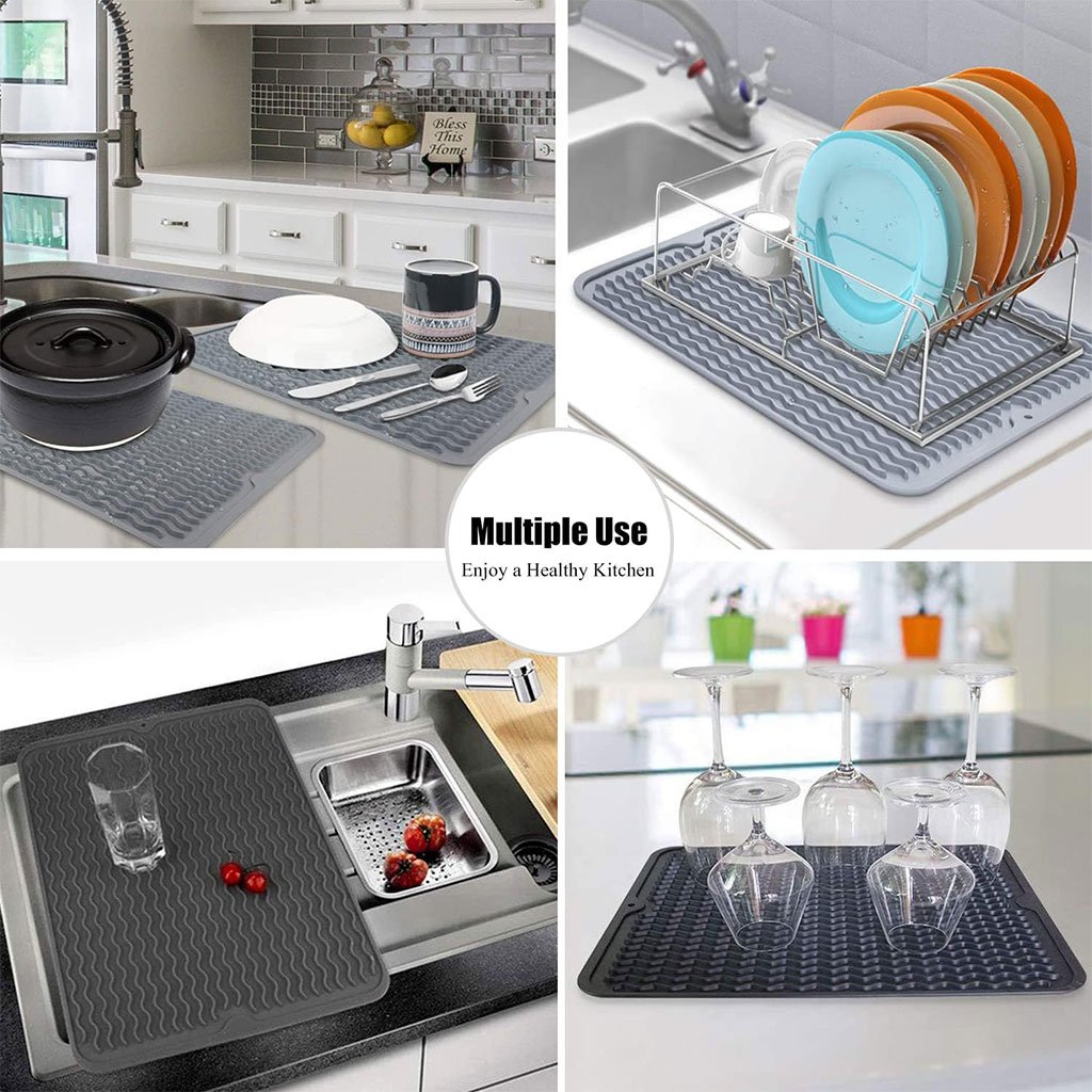 Tapis de Séchage en Silicone Souple et Flexible pour Cuisine – بساط تقطير الأواني - الصورة 8