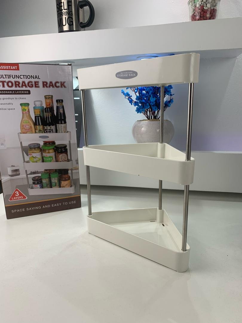 Étagère d'Angle de Rangement Multifonctionnelle 3 Tier – رف زاوية للتخزين متعدد الوظائف - الصورة 2