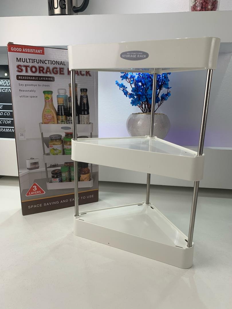 Étagère d'Angle de Rangement Multifonctionnelle 3 Tier – رف زاوية للتخزين متعدد الوظائف - الصورة 3