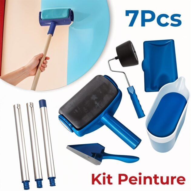 طقم بكرات طلاء جدران مكون من 7 قطع